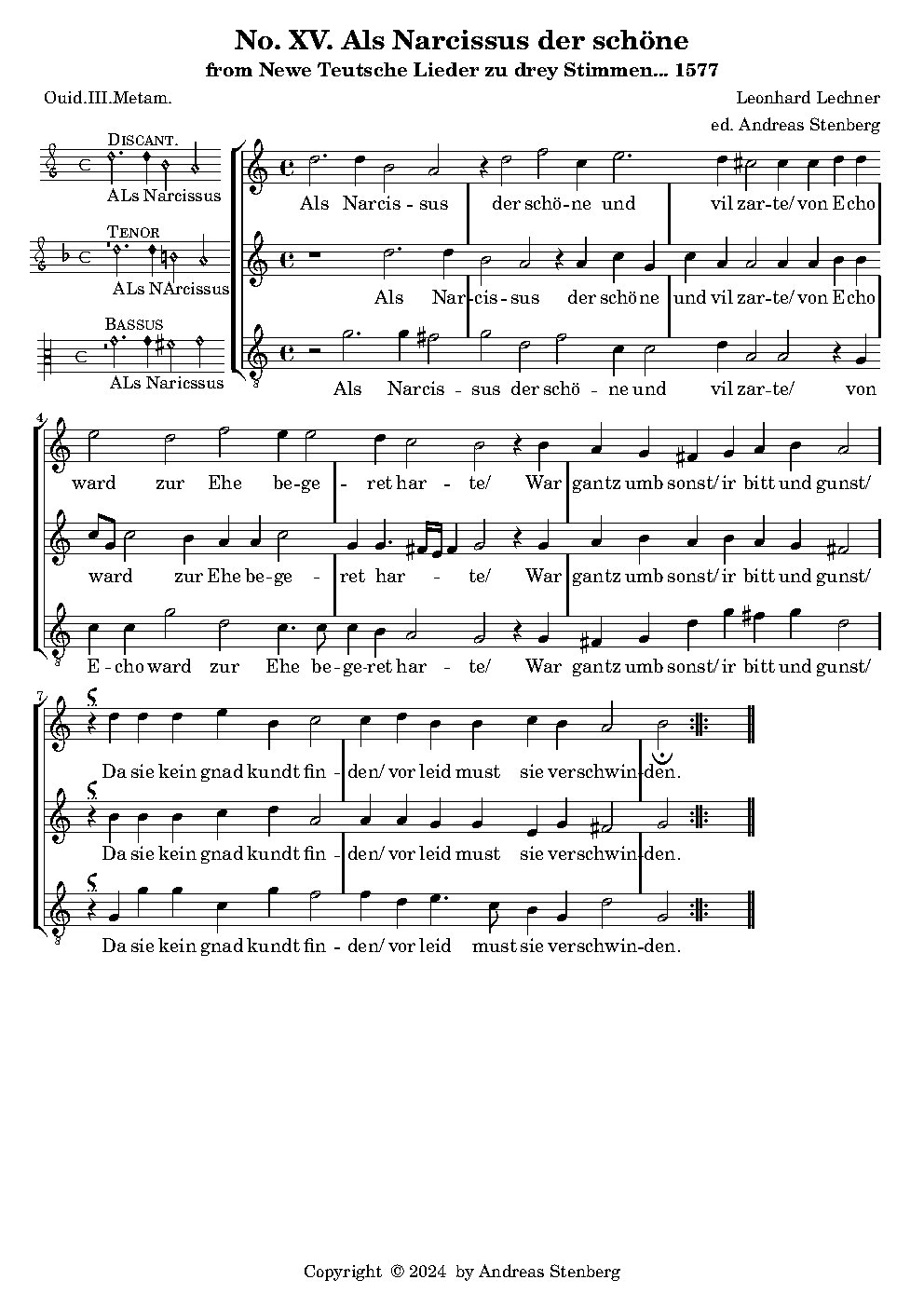 Als Narcissus der schöne - Choir Script PDF Thumbnail