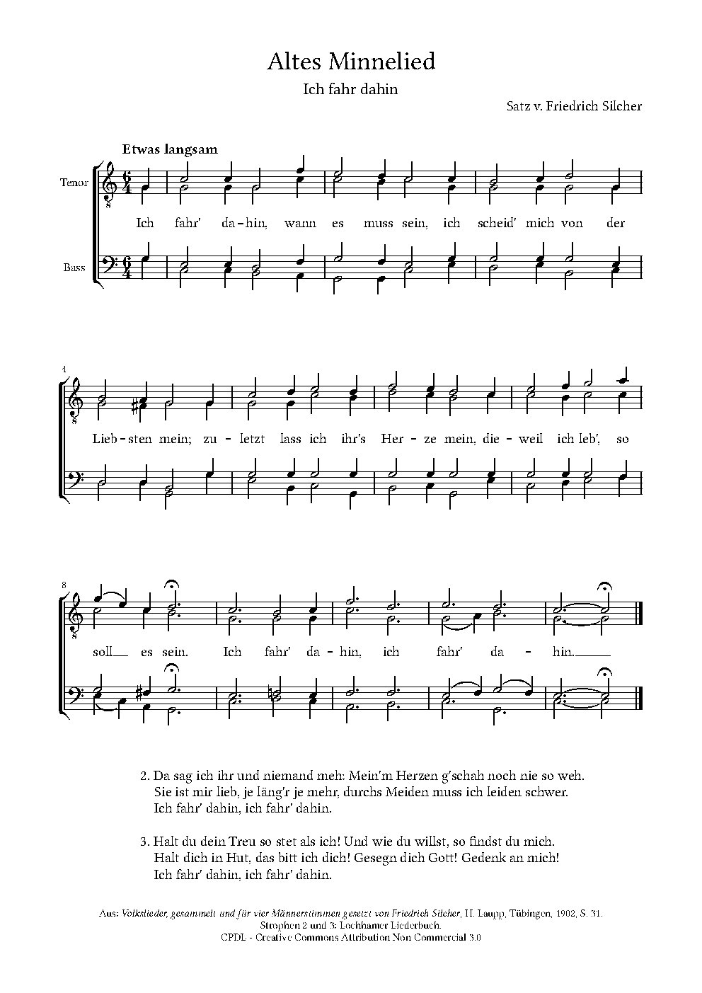 Altes Minnelied - Choir Script PDF Thumbnail