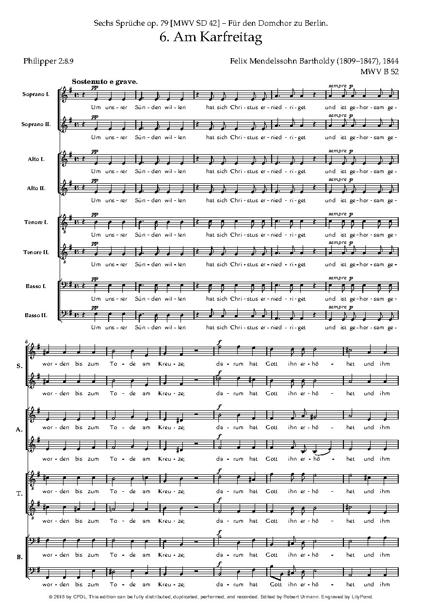 Am Karfreitag, Op. 79, No. 6