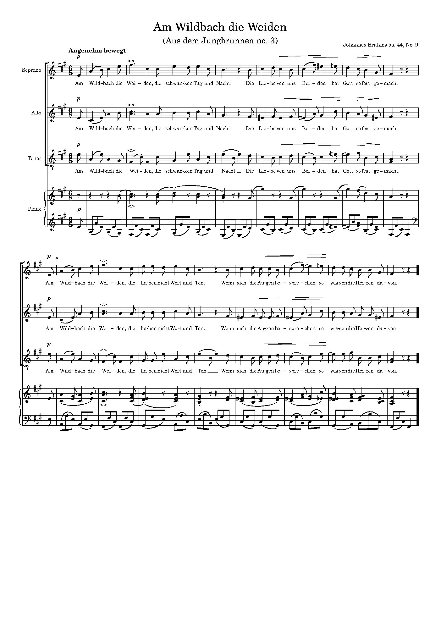 Am Wildbach die Weiden, Op. 44, No. 9