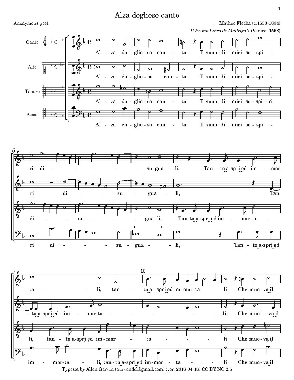 Alza doglioso canto