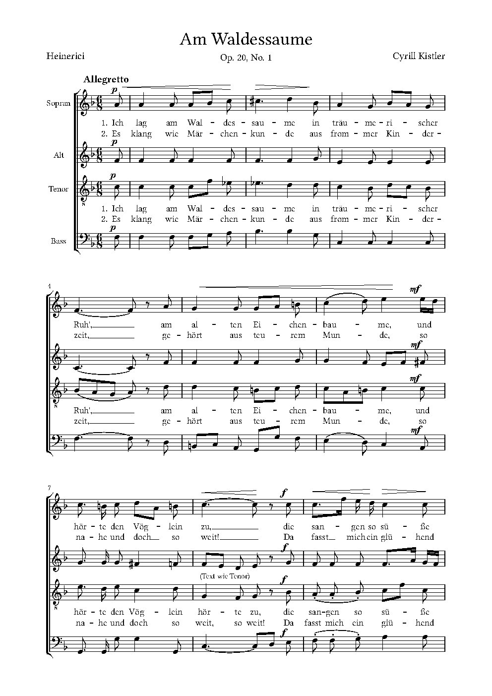 Am Waldessaume, Op. 20, No. 1