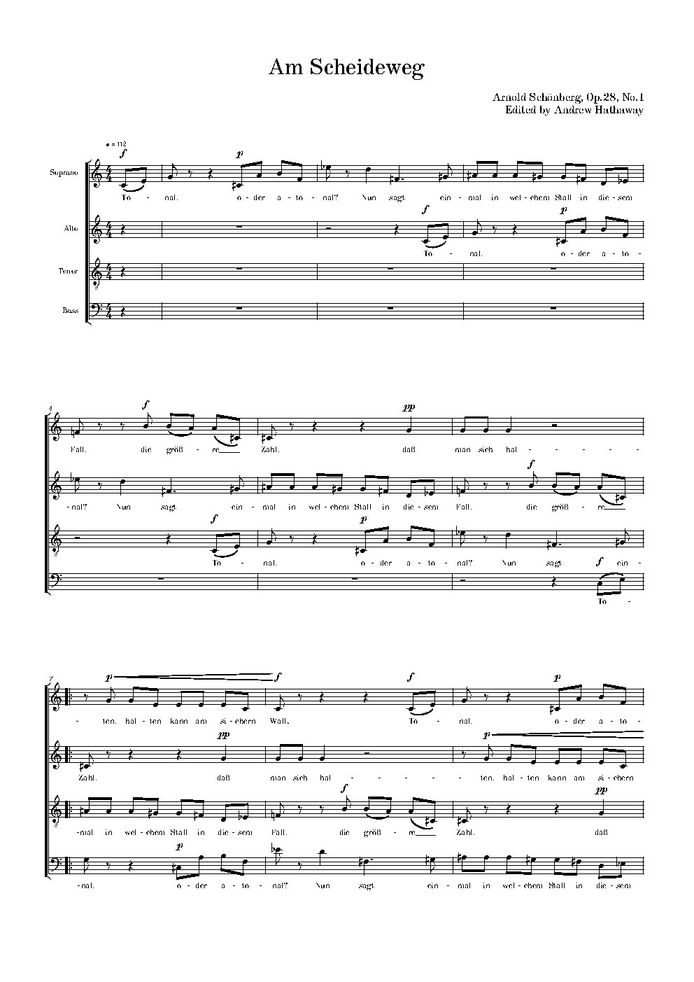 Am Scheideweg, Op. 28, No. 1