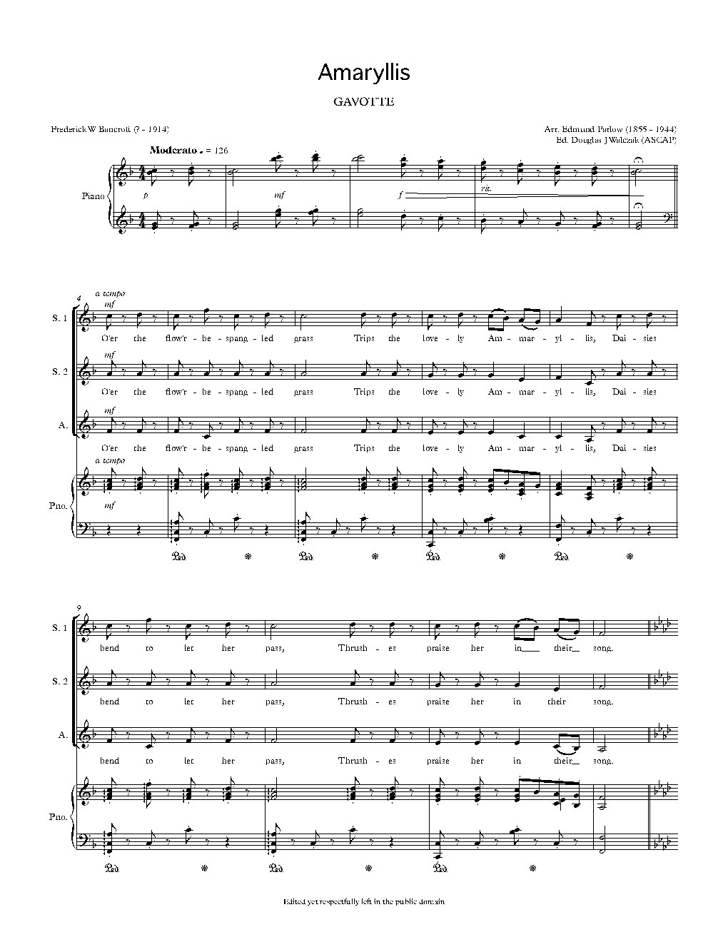 Amaryllis - Choir Script PDF Thumbnail