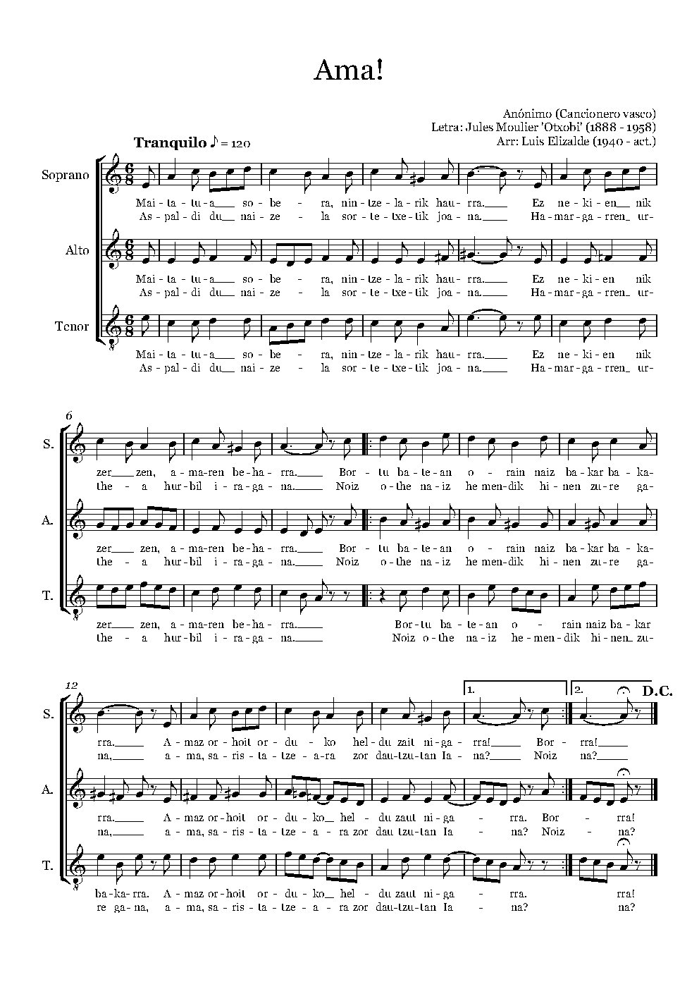 Ama! - Choir Script PDF Thumbnail
