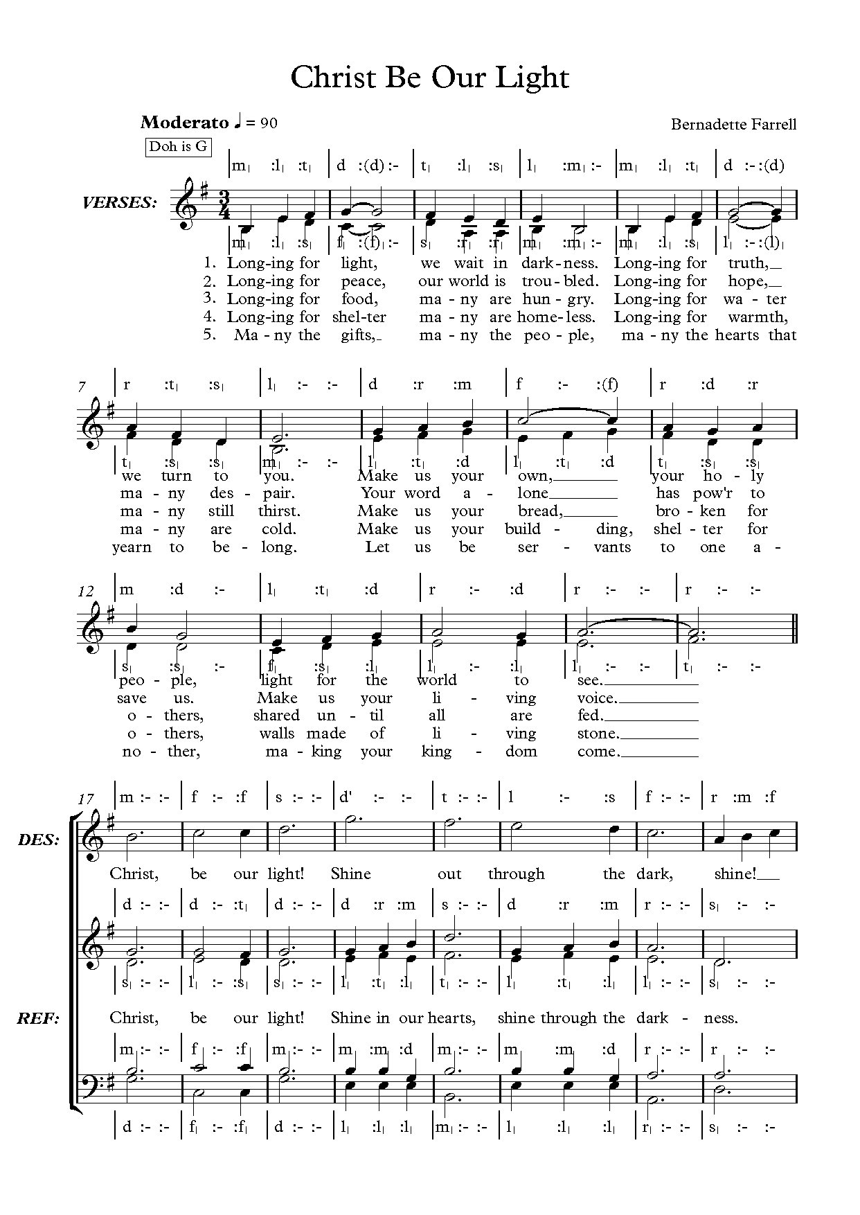 Christ Be Our Light - B Ferrell - Download Choir Script PDF