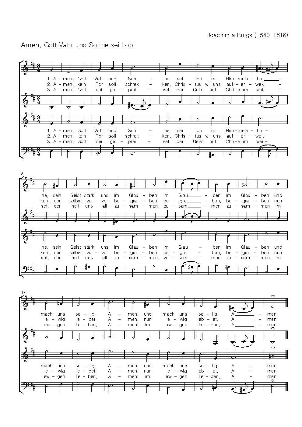 Amen, Gott Vat'r und Sohne sei Lob
