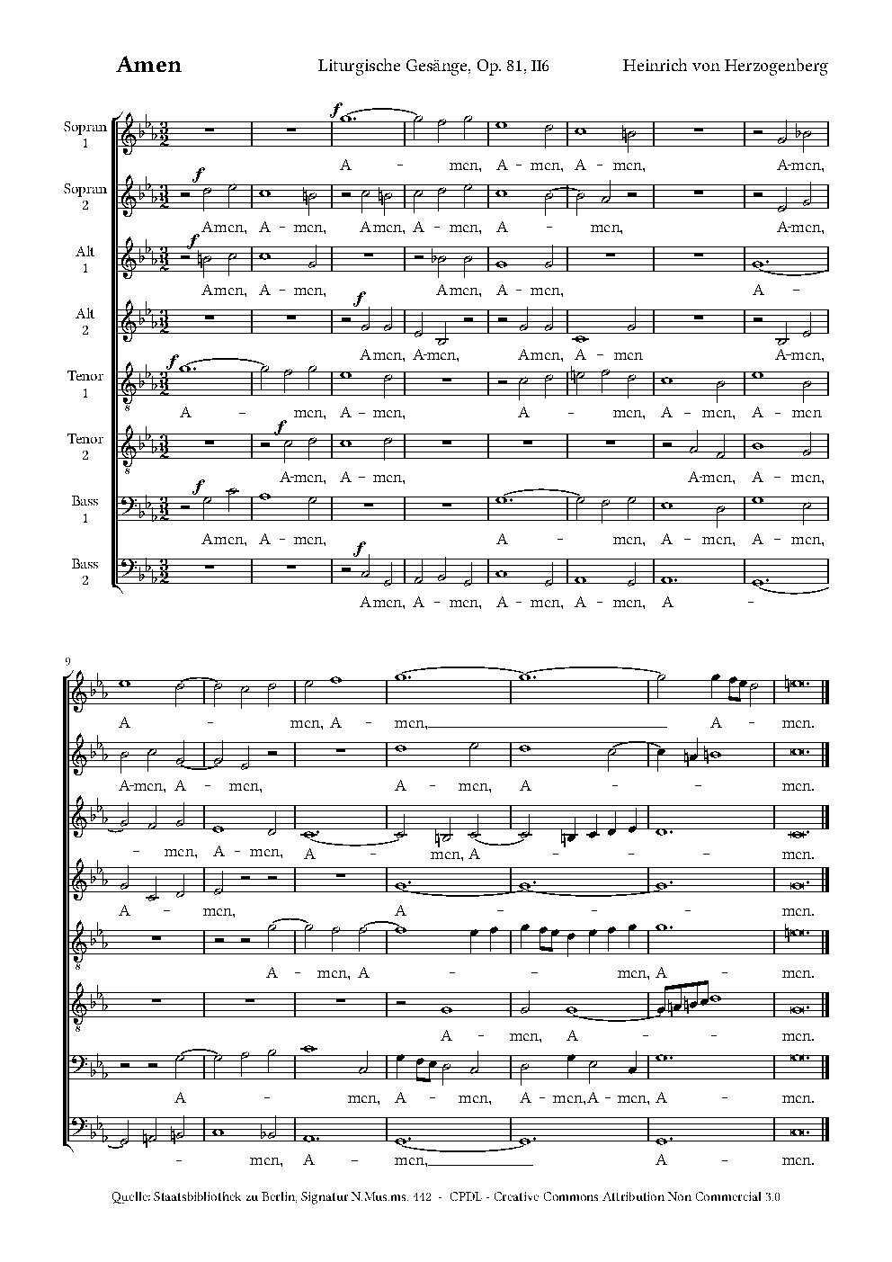 Amen, Op. 81 No. II6