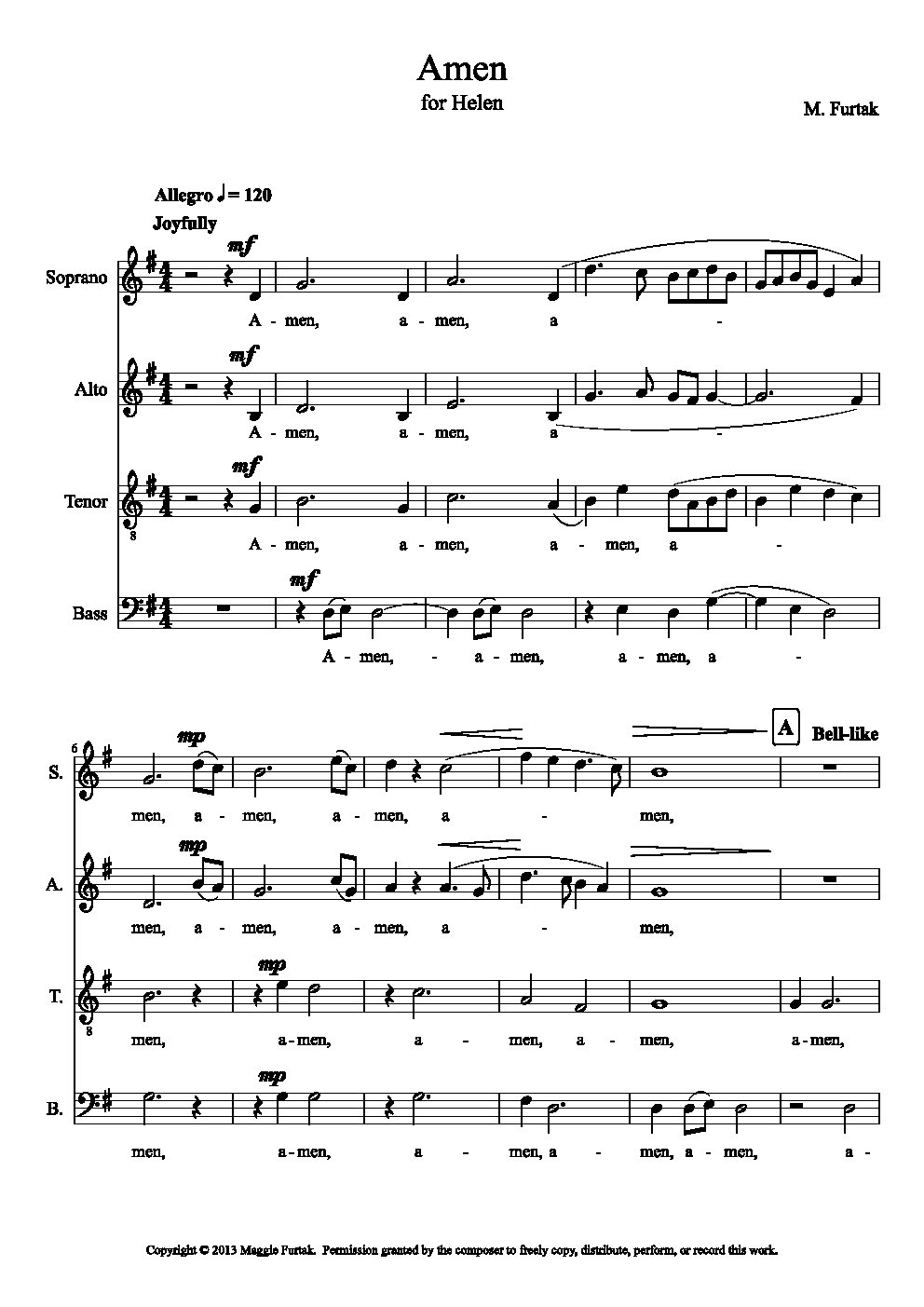 Amen - Choir Script PDF Thumbnail