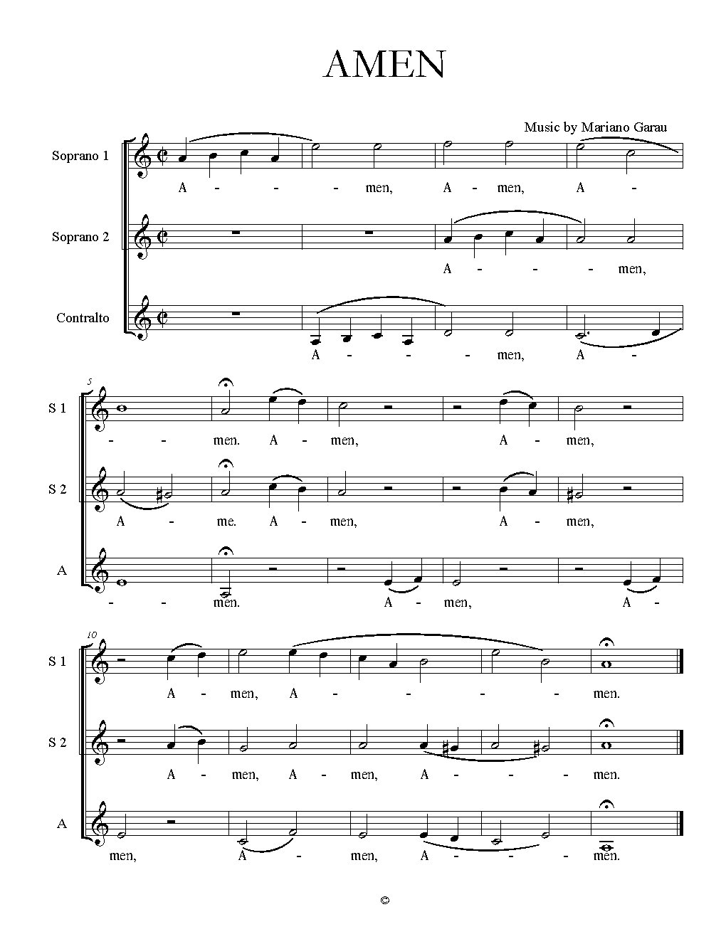 Amen - Choir Script PDF Thumbnail