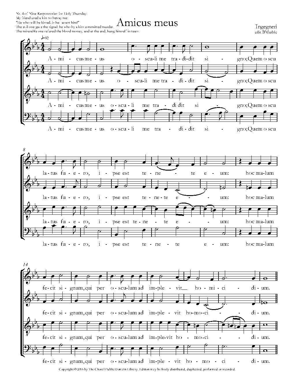 Amicus meus osculi - Choir Script PDF Thumbnail