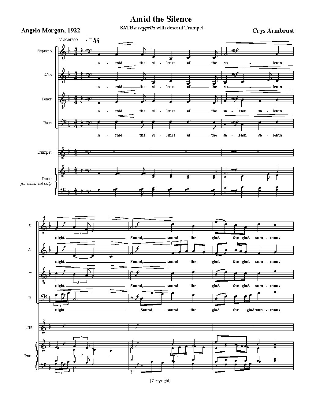 Amid the Silence (from Three Choral Nativity Carols)