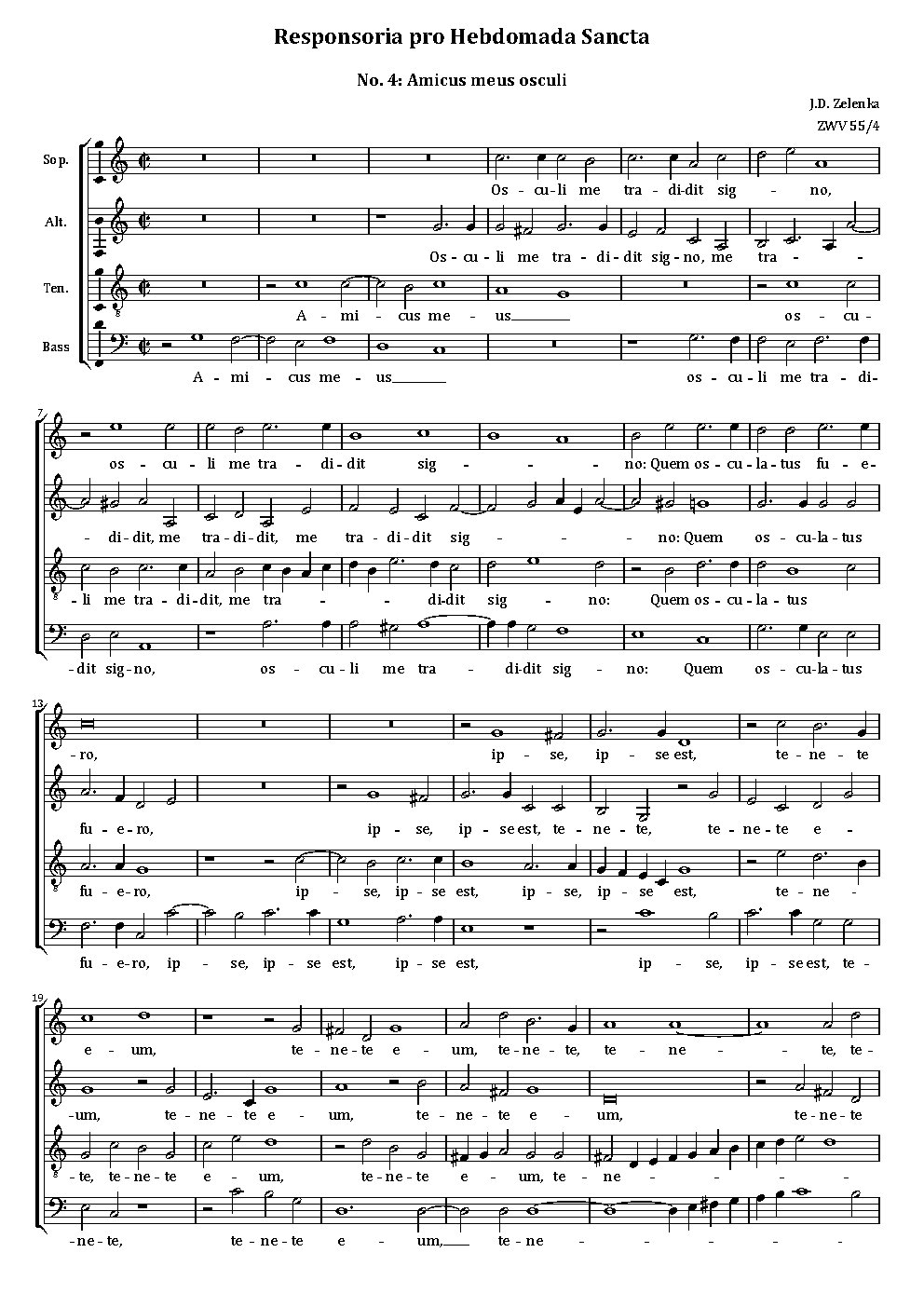 Amicus meus osculi, ZWV 55:04