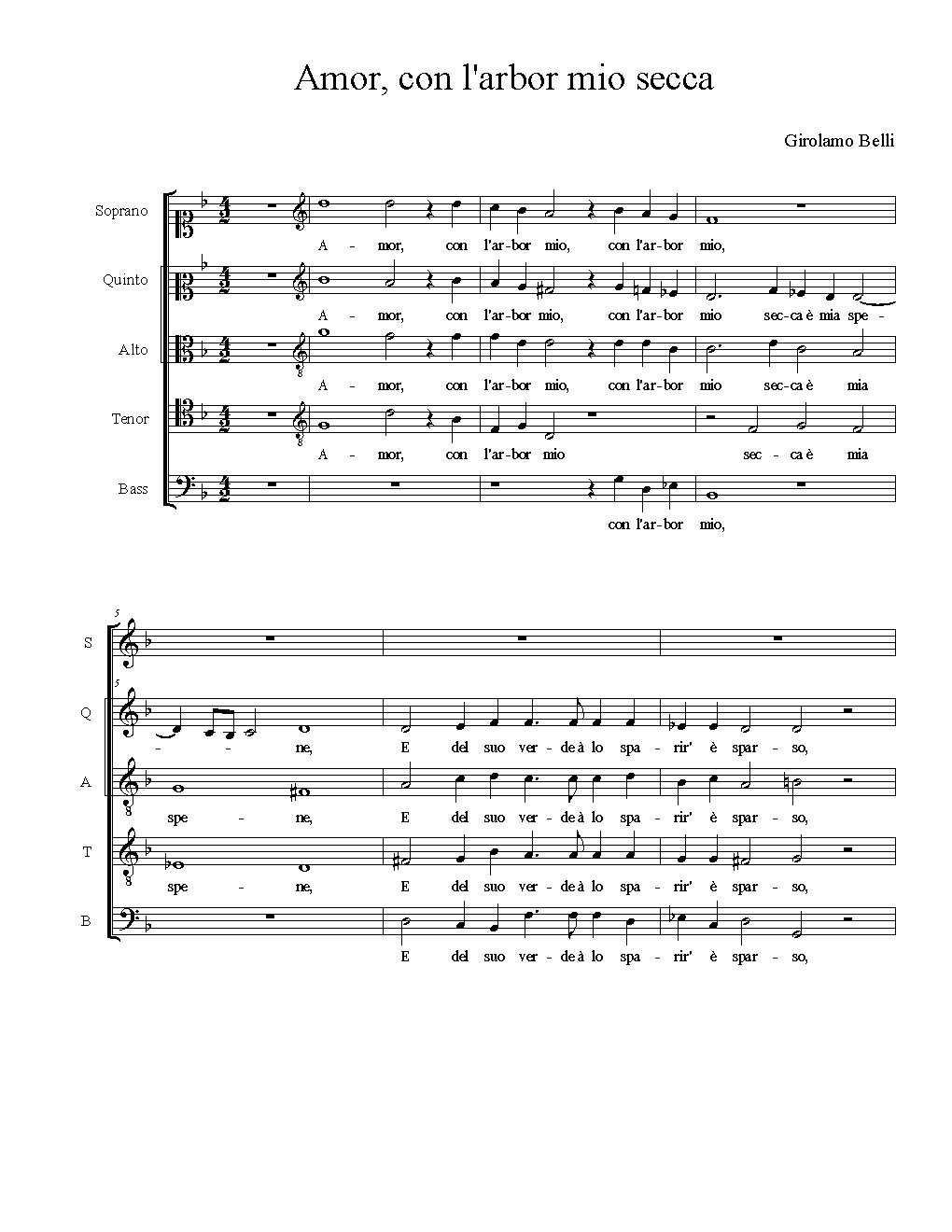 Amor, con l'arbor mio