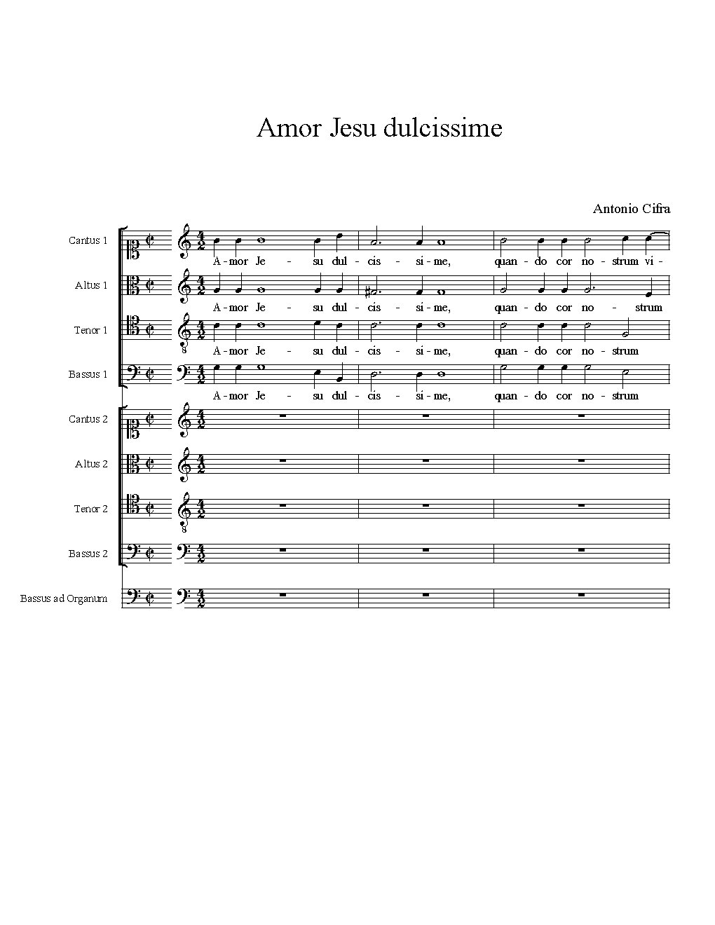 Amor Jesu dulcissime - Choir Script PDF Thumbnail