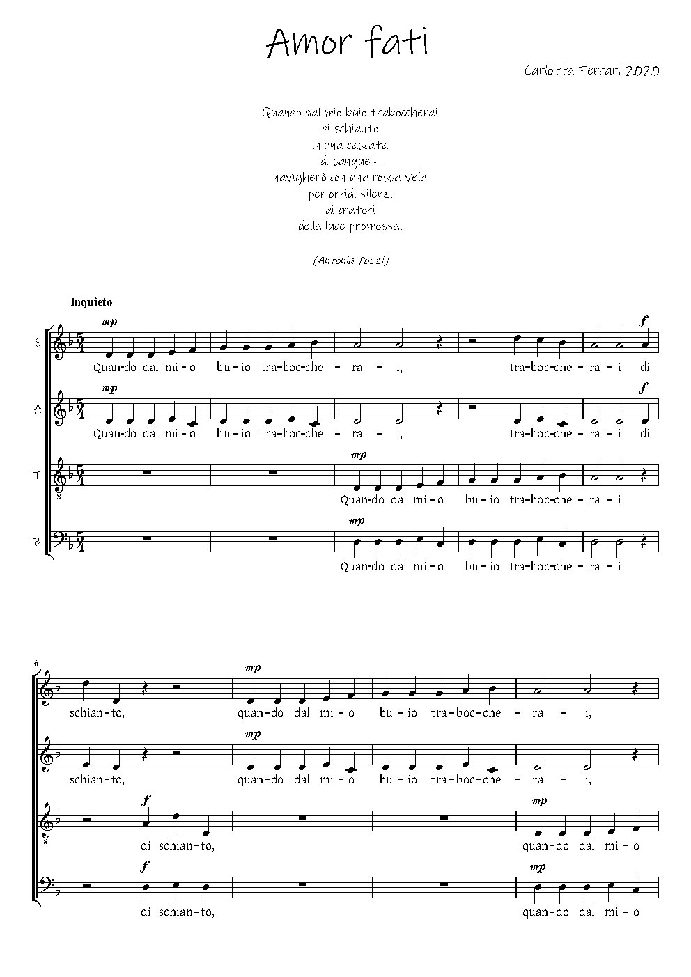 Amor fati - Choir Script PDF Thumbnail