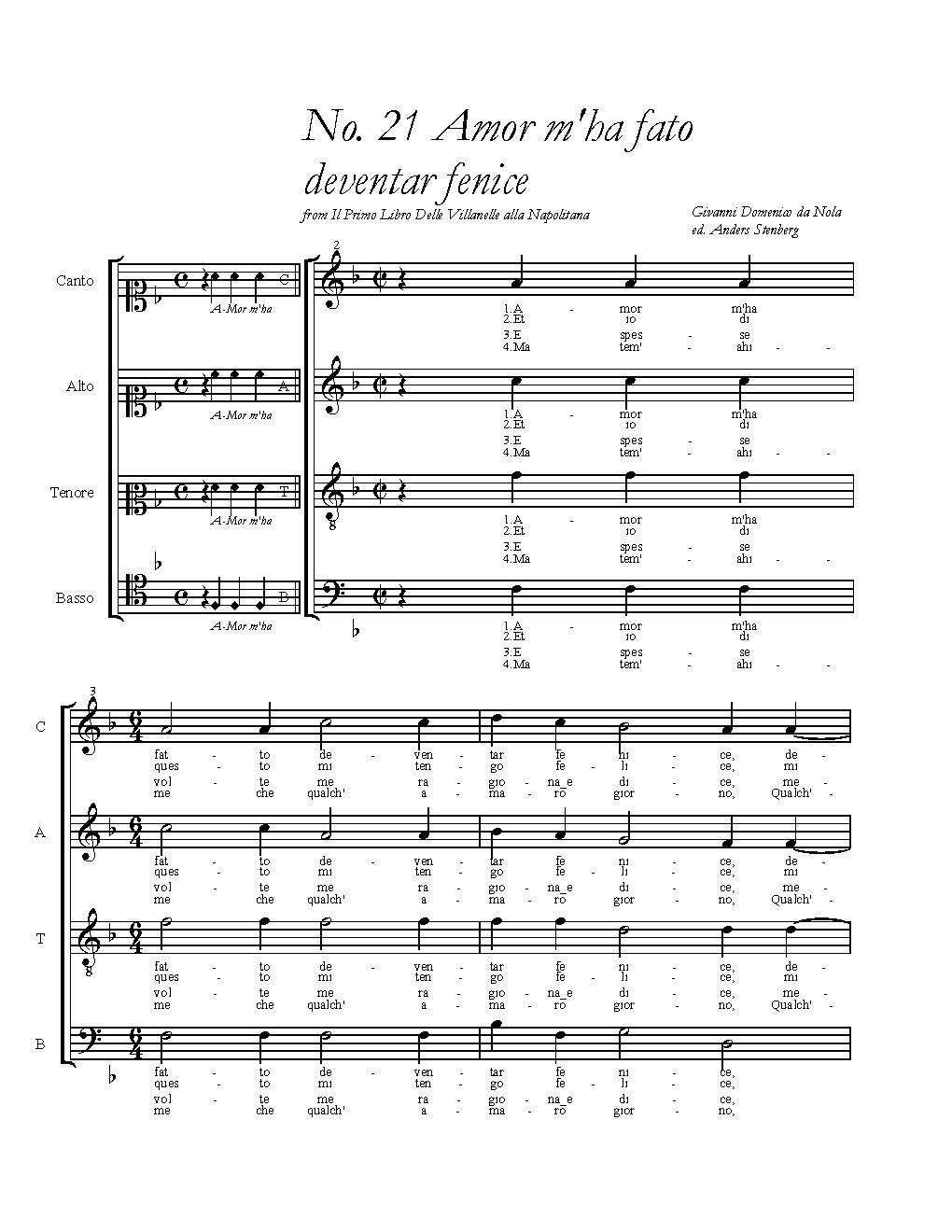 Amor m'ha fato deventar fenice