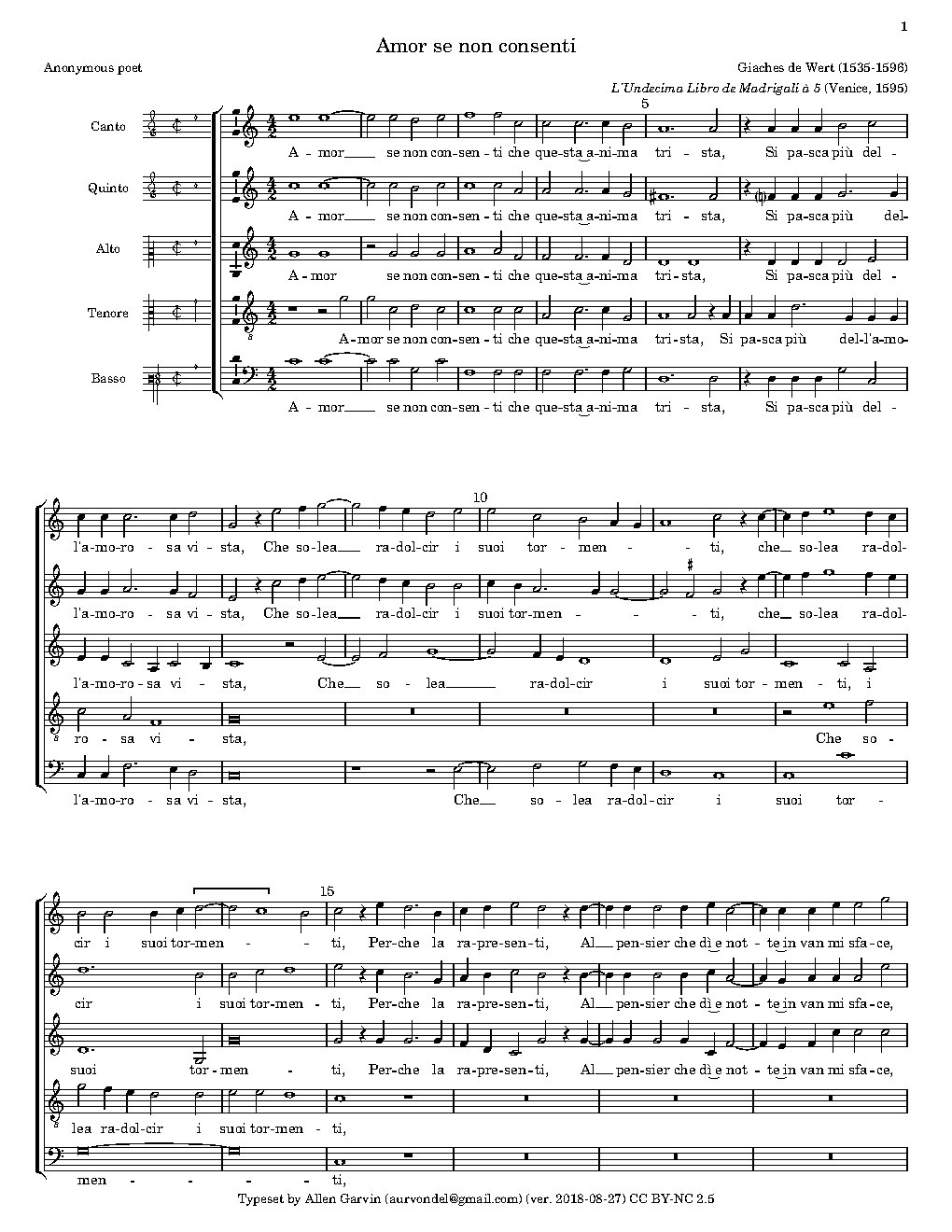 Amor se non consenti - Choir Script PDF Thumbnail