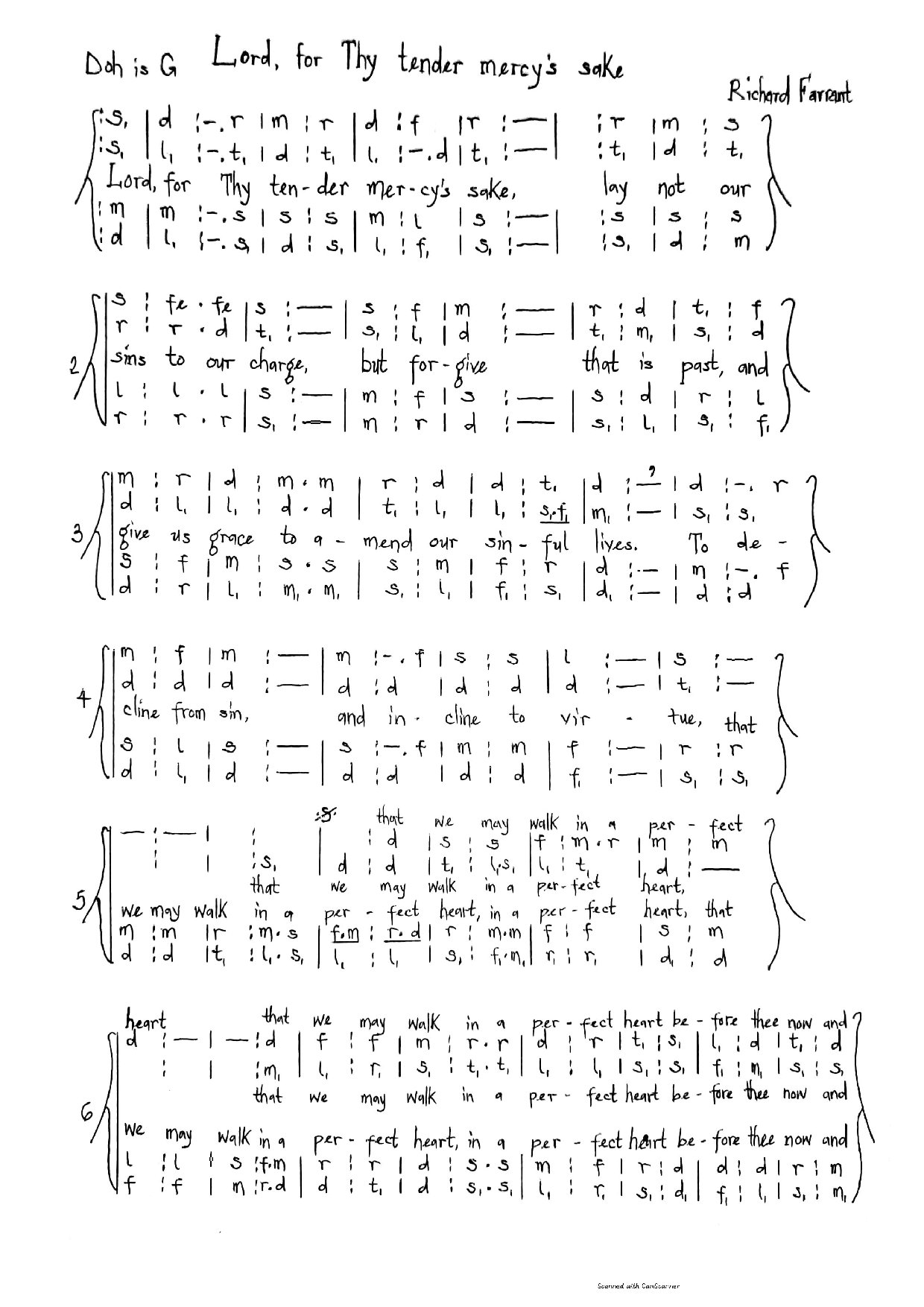 Lord, For Thy Tender Mercy S Sake - Download Choir Script PDF