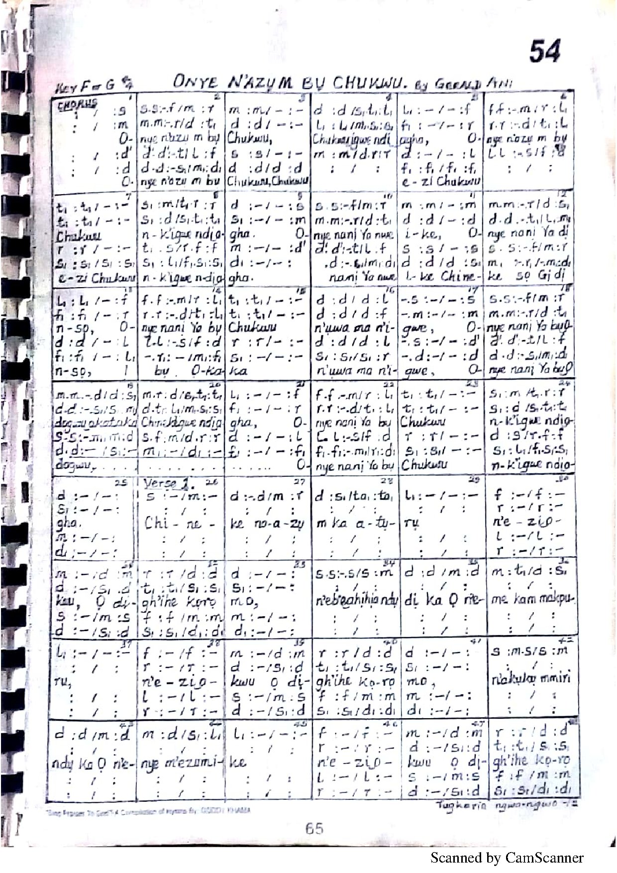 Onye N Azu M Bu Chukwu - Download Choir Script PDF