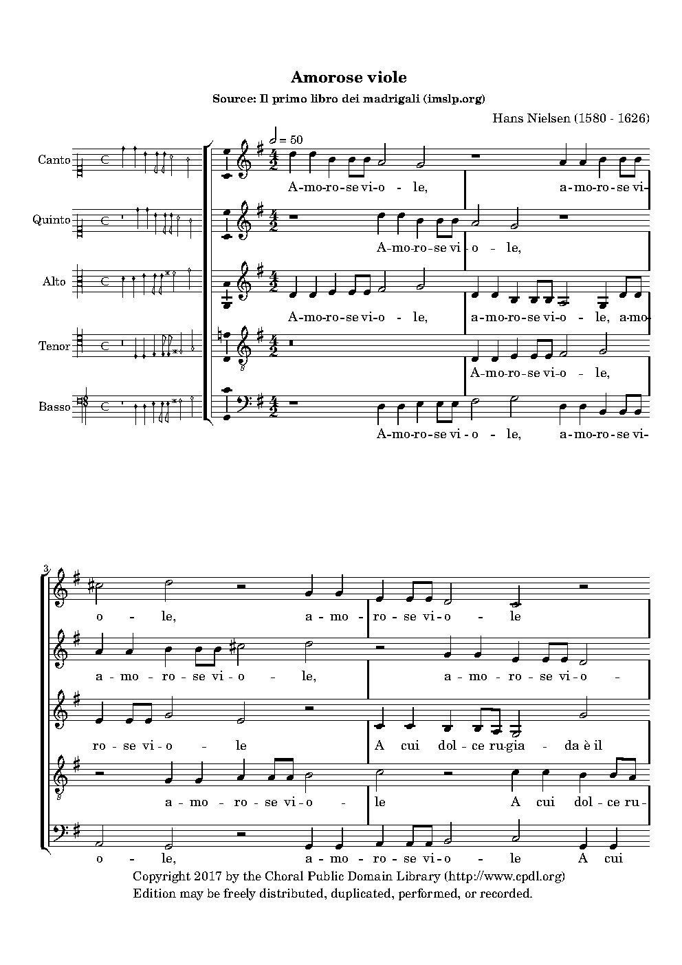 Amorose viole - Choir Script PDF Thumbnail