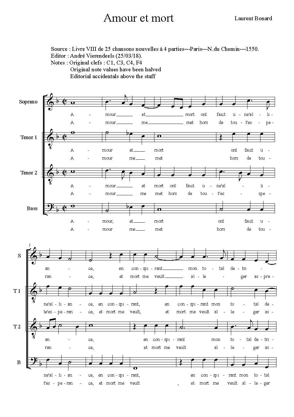 Amour et mort - Choir Script PDF Thumbnail
