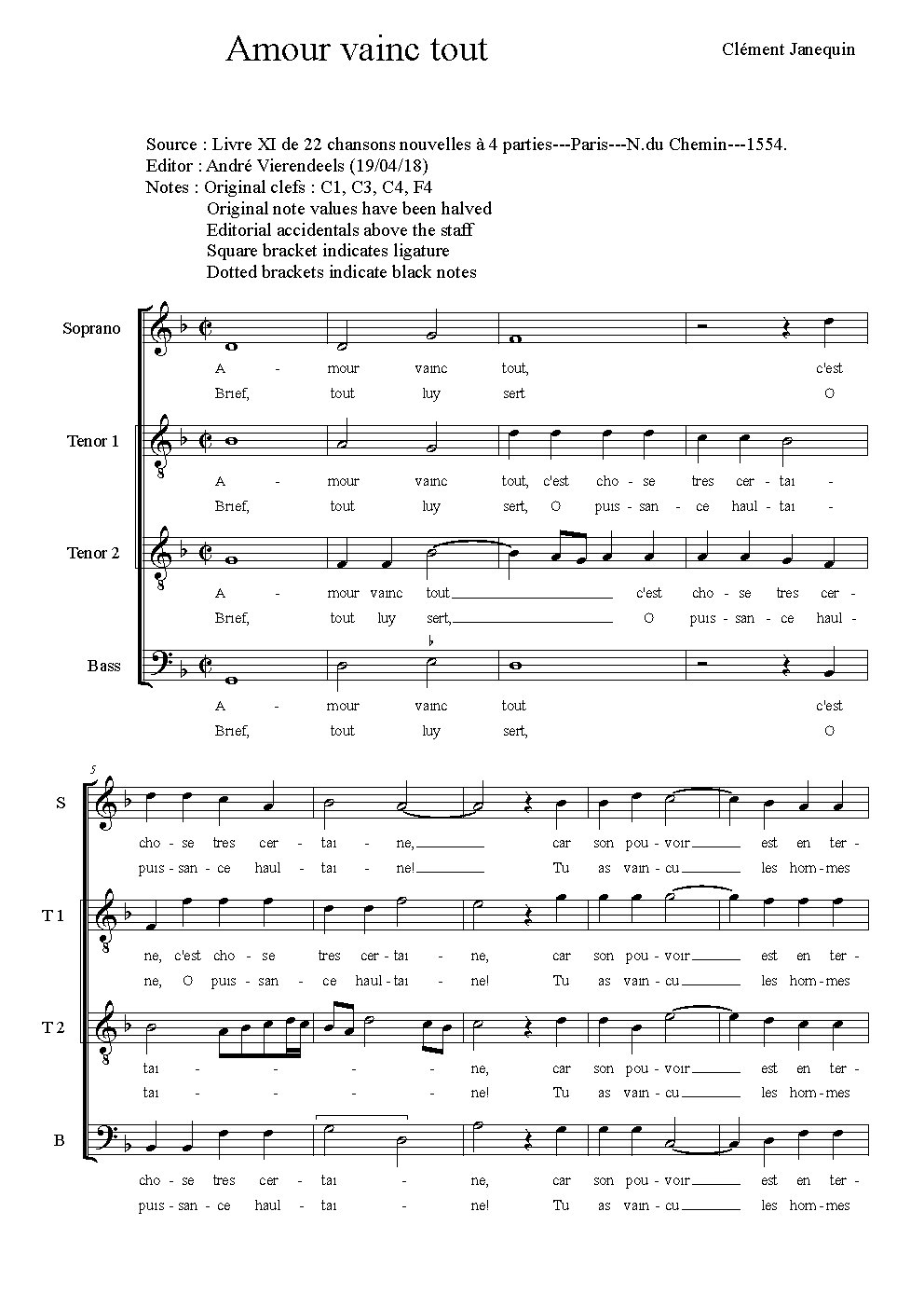 Amour vainc tout - Choir Script PDF Thumbnail