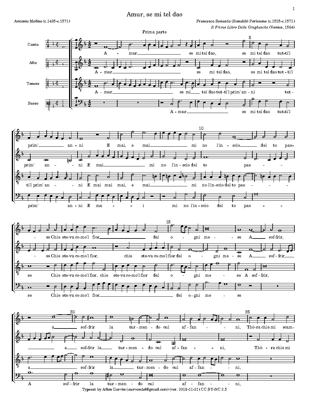 Amur, se mi tel dao - Choir Script PDF Thumbnail