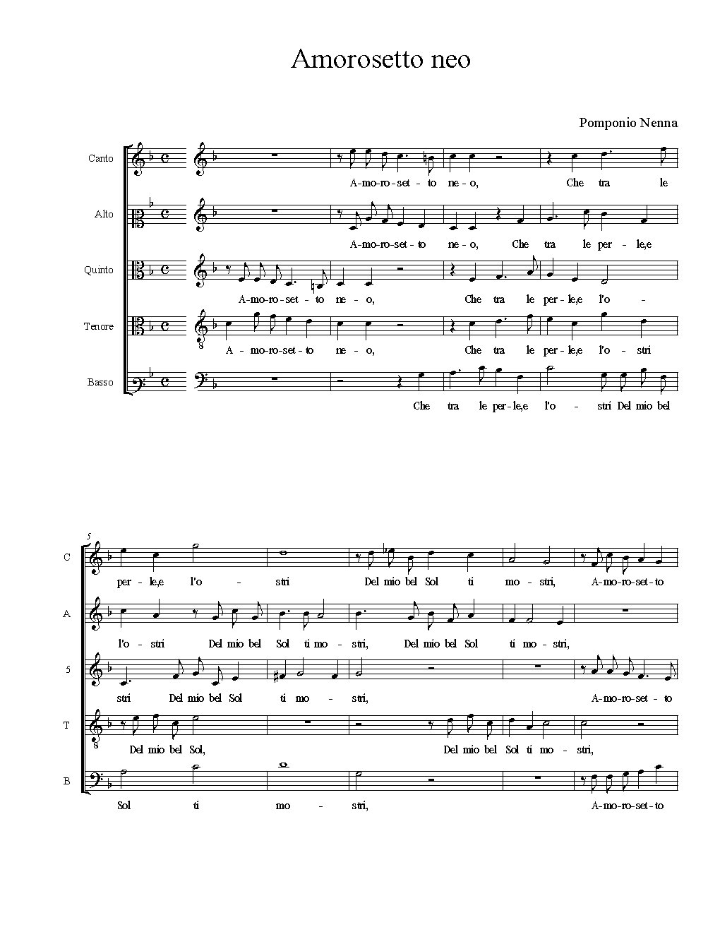 Amorosetto neo - Choir Script PDF Thumbnail