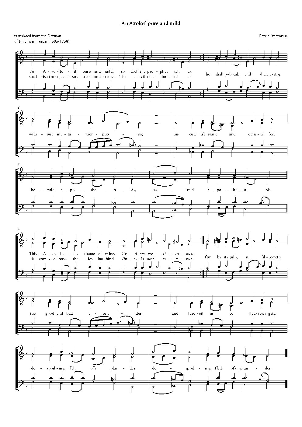 An Axolotl pure and mild - Choir Script PDF Thumbnail