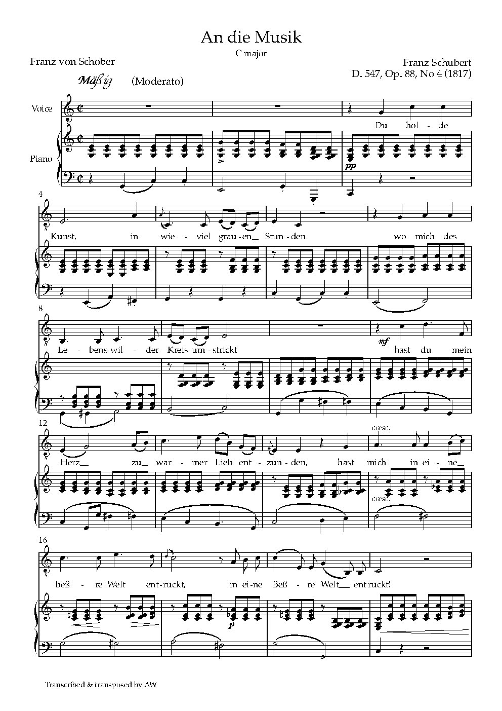 An die Musik, D.547