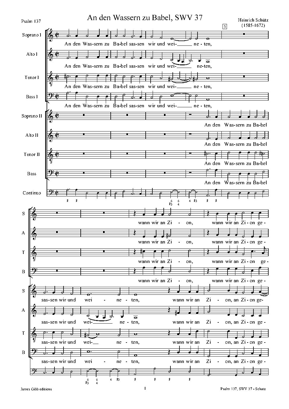 An den Wassern zu Babel (Psalm 137), SWV 37
