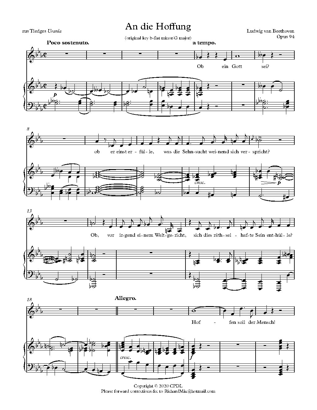An die Hoffnung, Op. 94