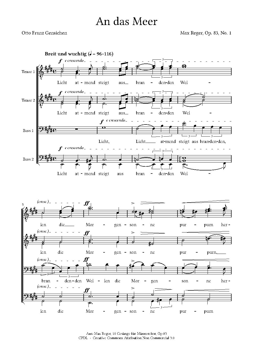 An das Meer, Op. 83, No. 1