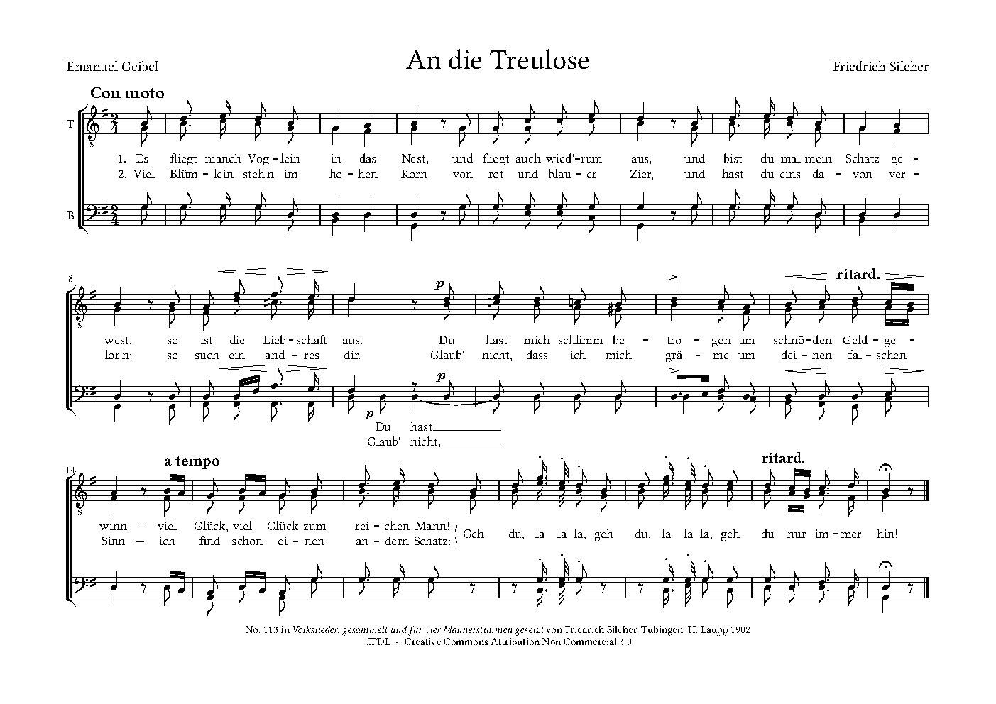An die Treulose