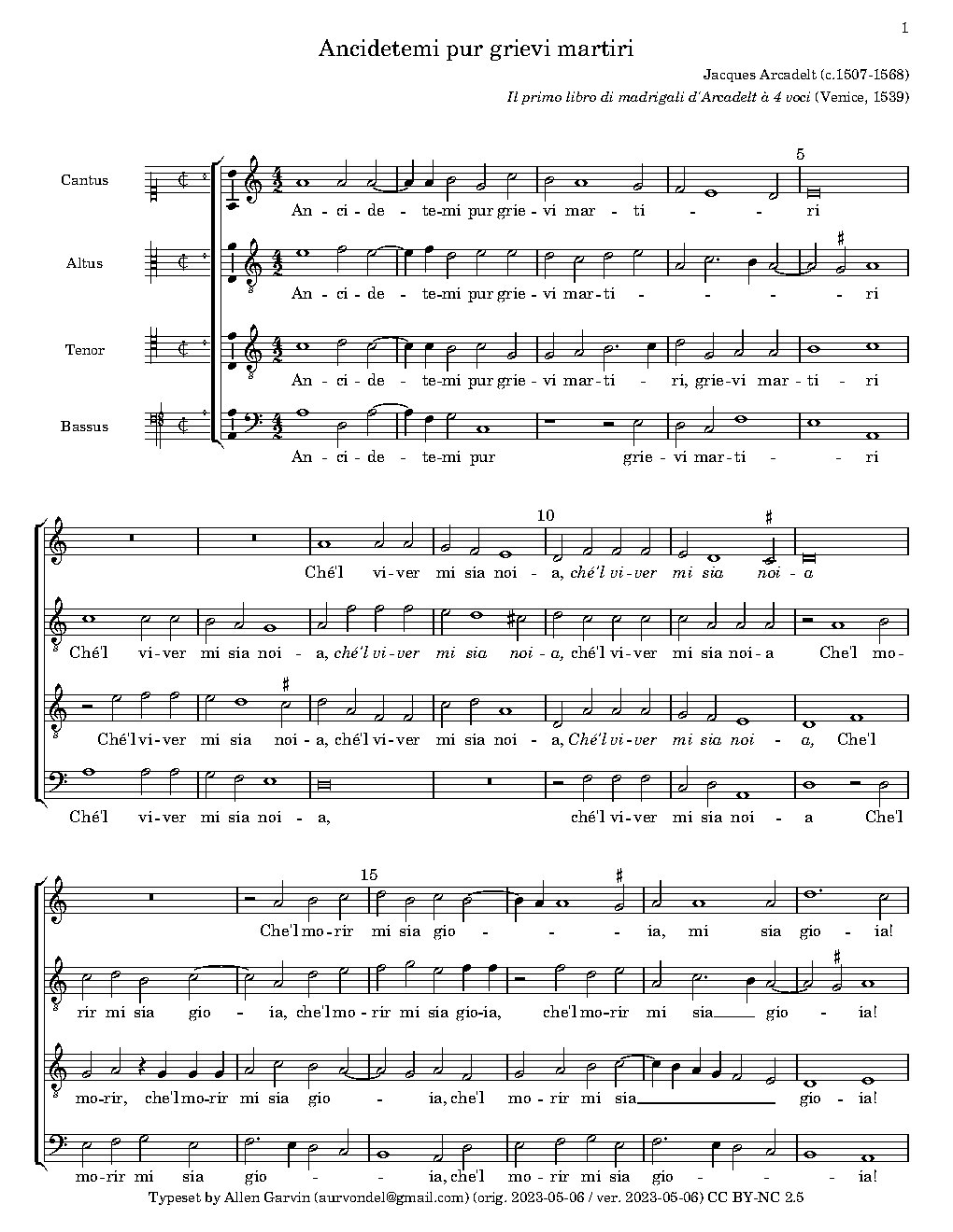 Ancidetemi pur - Choir Script PDF Thumbnail