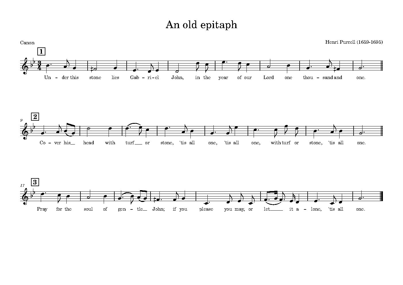 An old epitaph