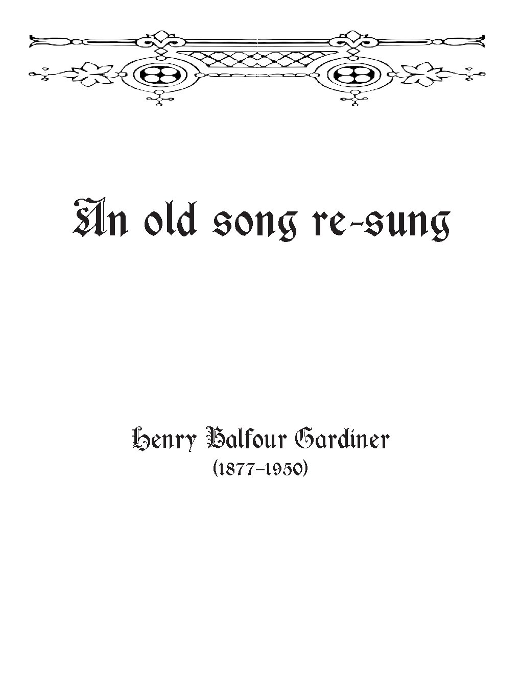 An old song re-sung - Choir Script PDF Thumbnail