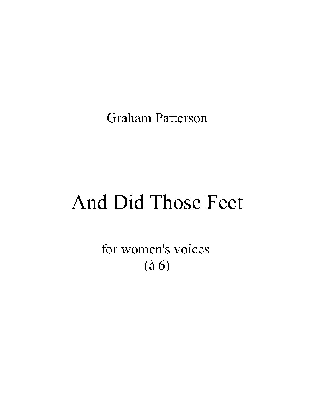 And Did Those Feet - Choir Script PDF Thumbnail