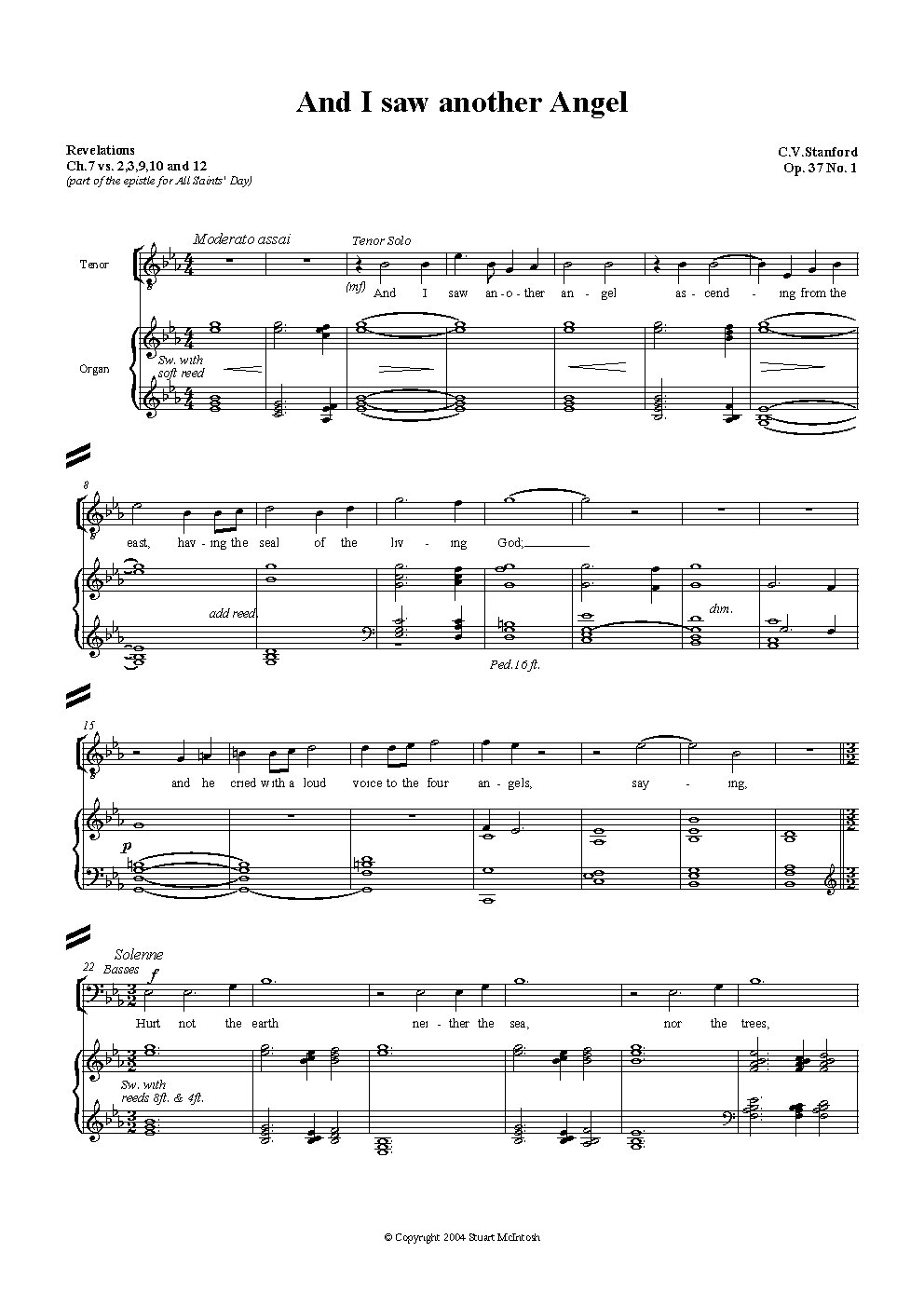 And I saw another angel, Op. 37, No. 1