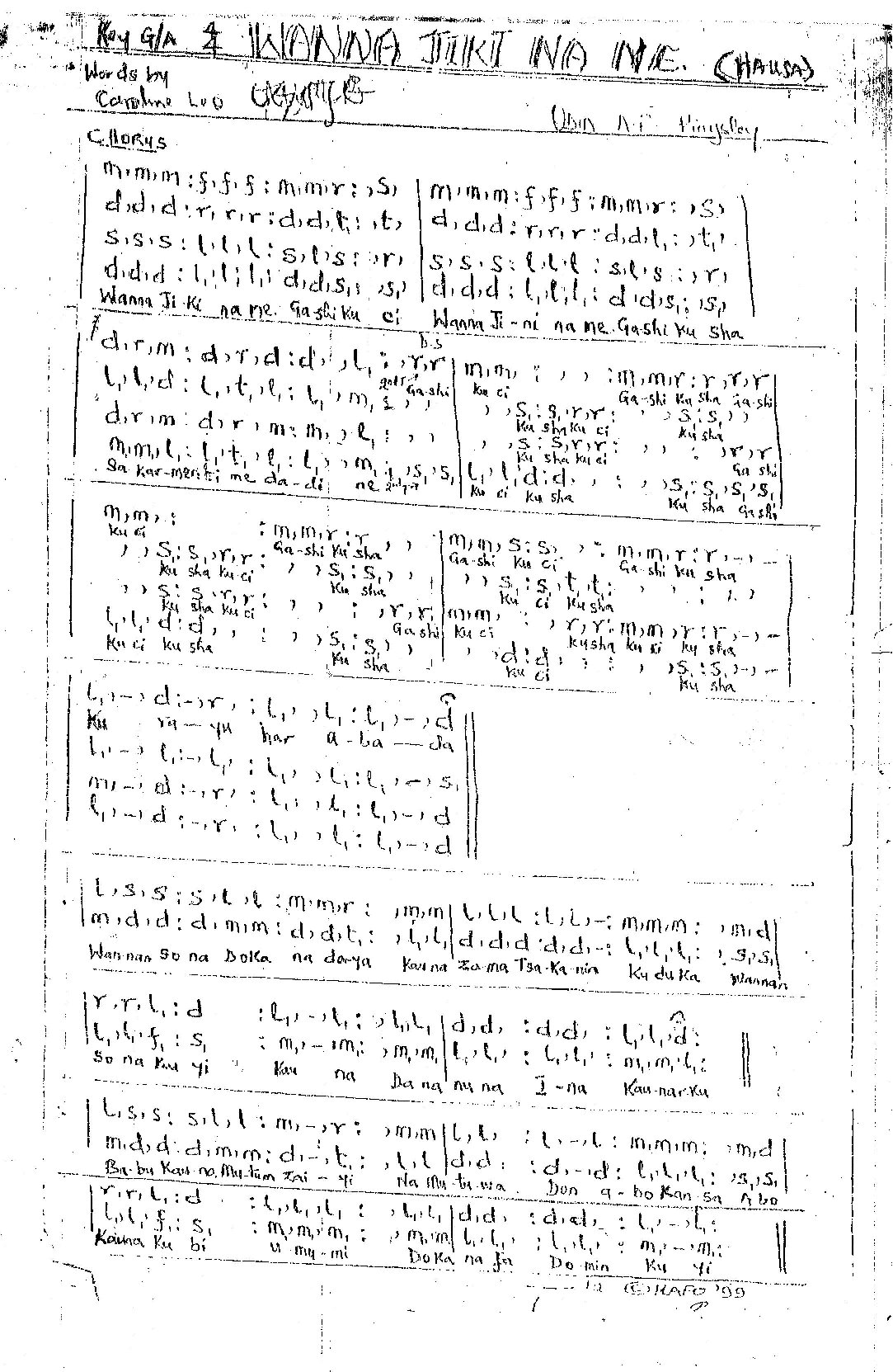 Wannan Jiki Na Ne - Kingsley Odia - Download Choir Script PDF