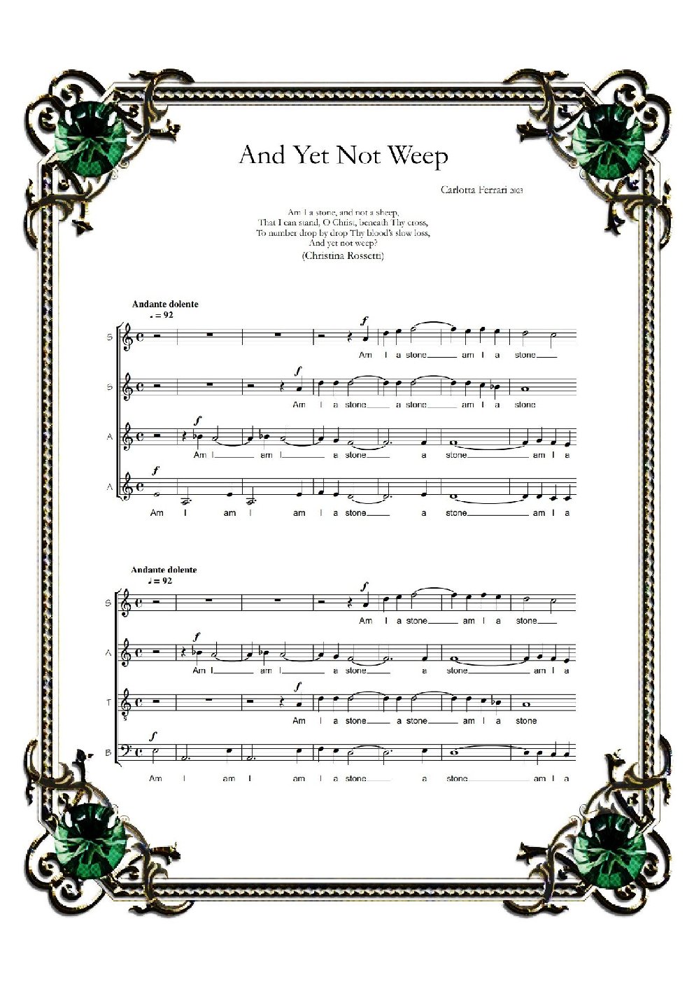 And Yet Not Weep - Choir Script PDF Thumbnail