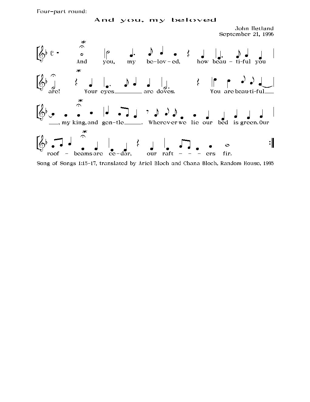 And you, my beloved - Choir Script PDF Thumbnail