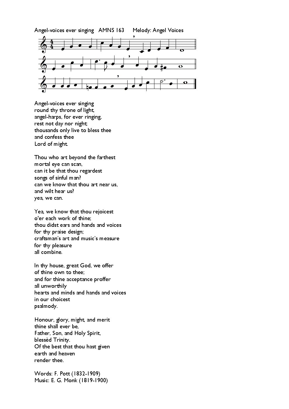 Angel voices ever singing