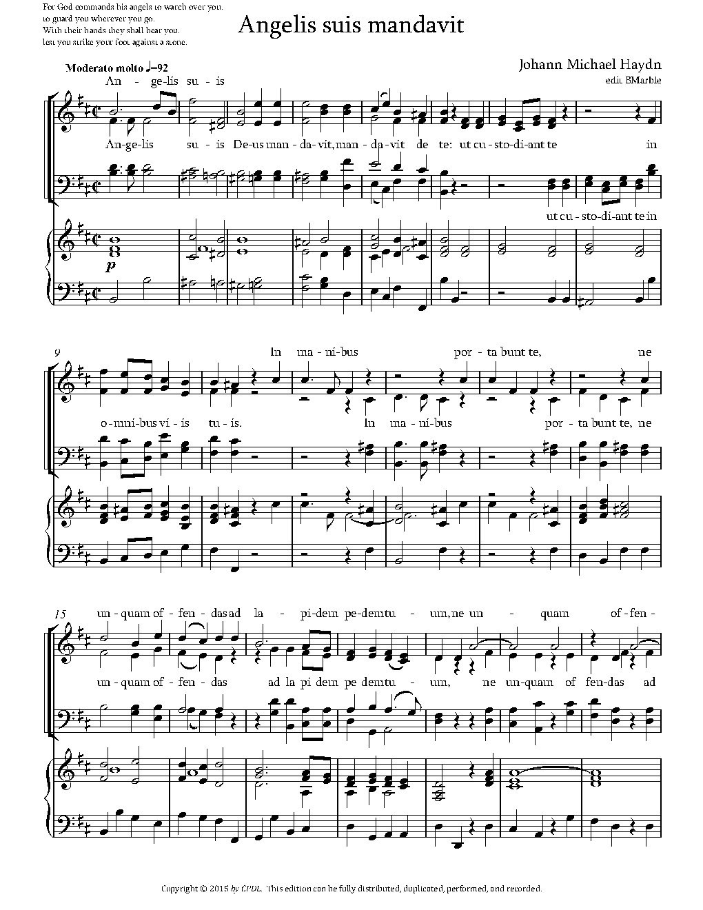Angelis suis Deus mandavit - Choir Script PDF Thumbnail