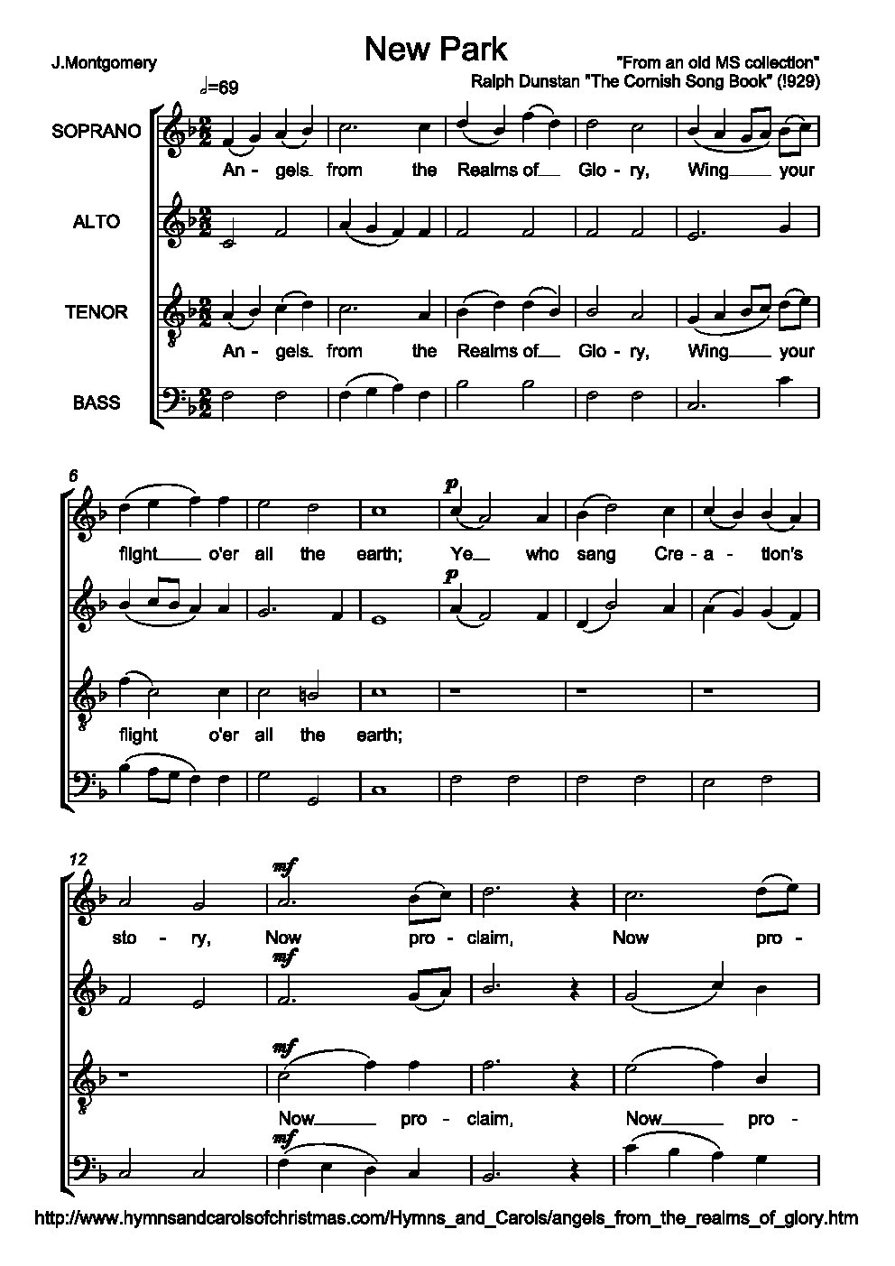 Angels from the realms of glory - Choir Script PDF Thumbnail