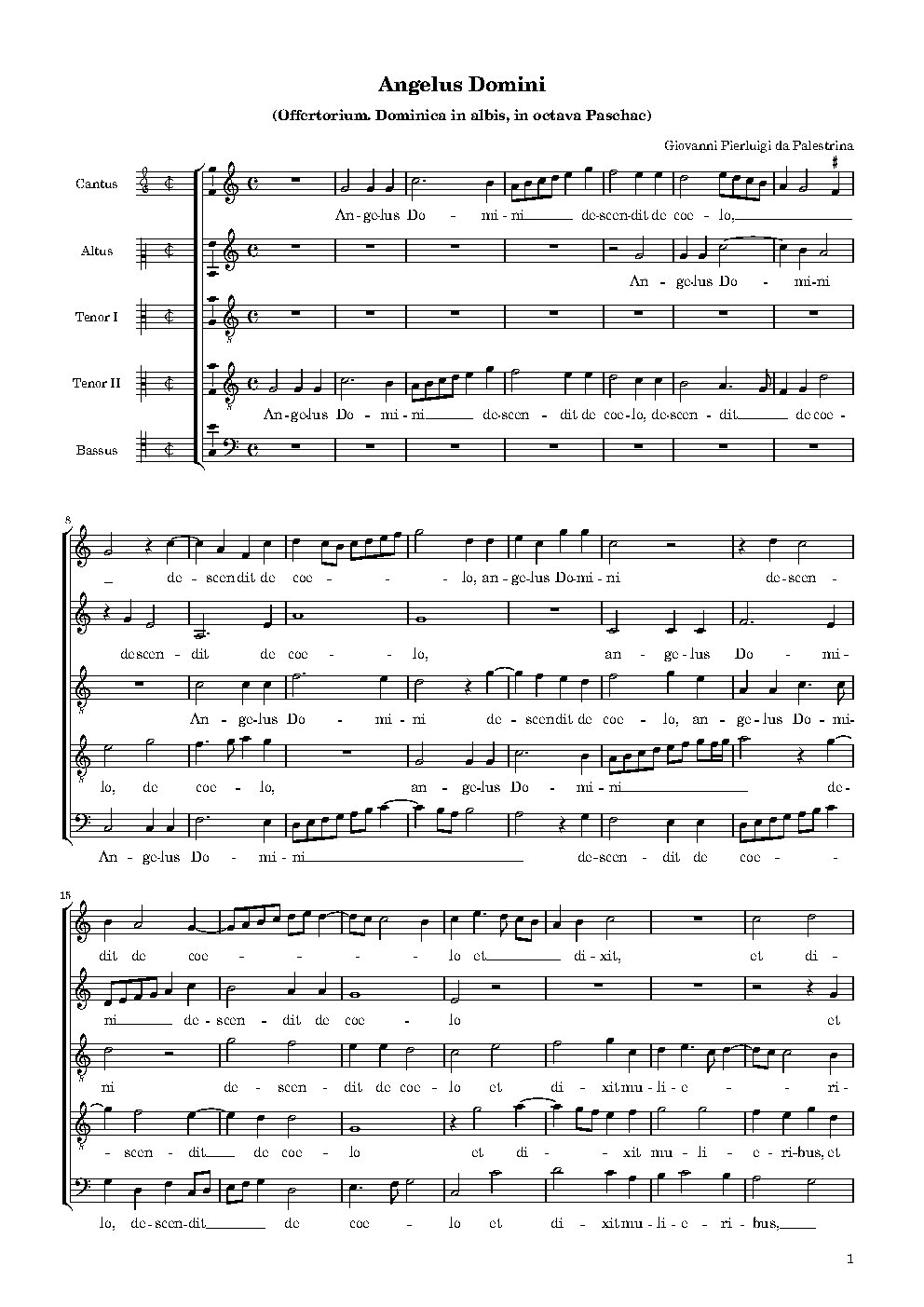 Angelus Domini (Offertorium) (not to be confused with {{NoCo|Angelus Domini … Et introeuntes