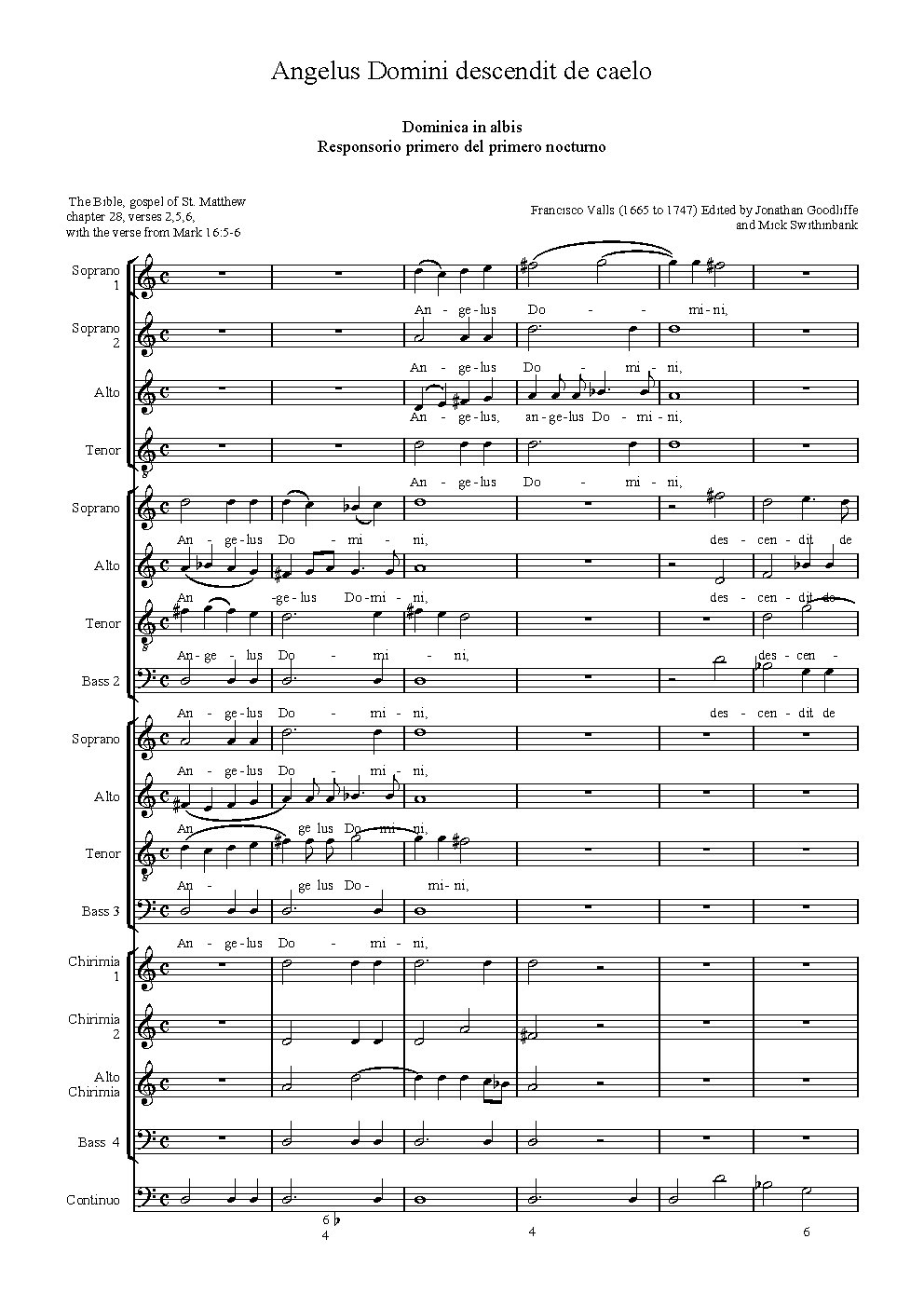 Angelus Domini descendit de caelo - Choir Script PDF Thumbnail