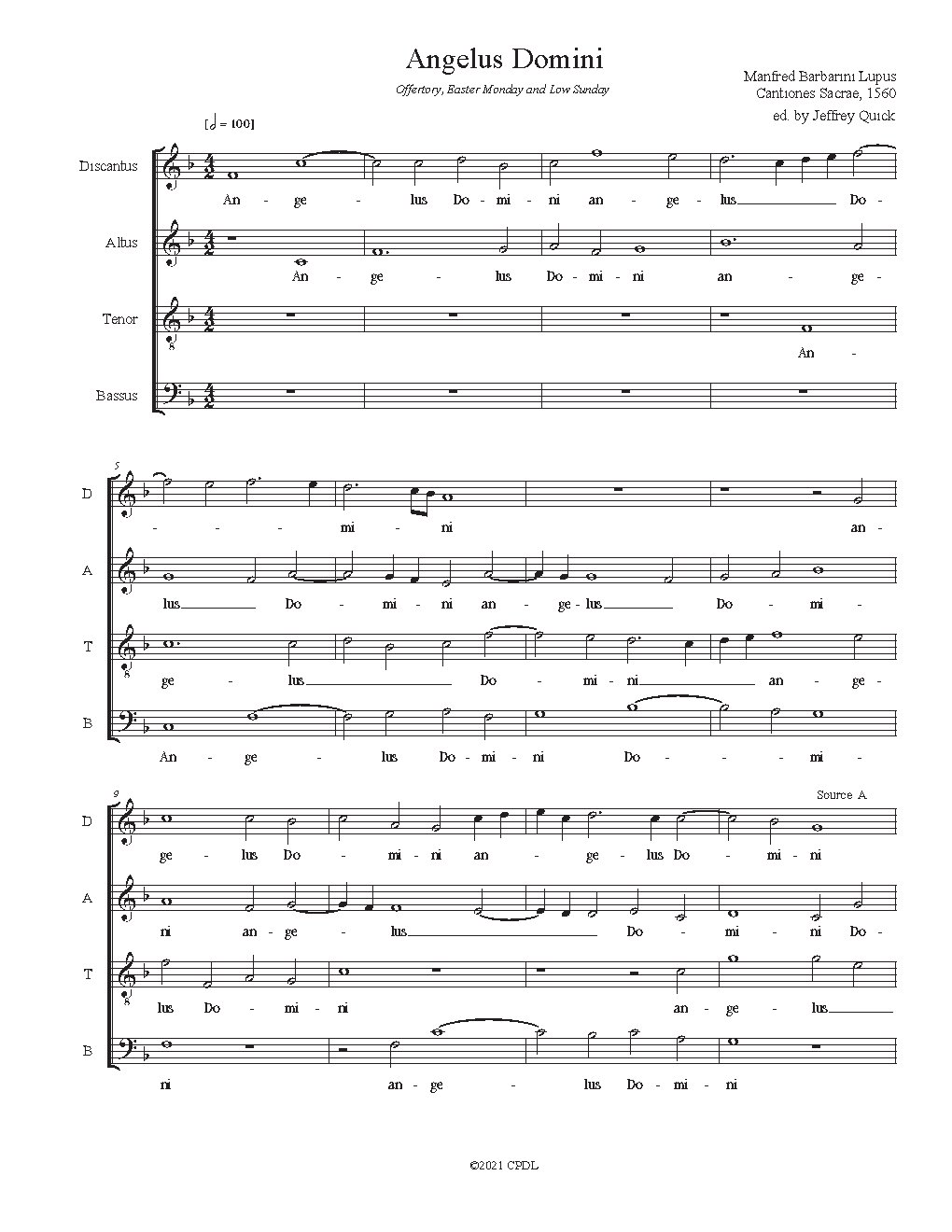 Angelus Domini - Choir Script PDF Thumbnail