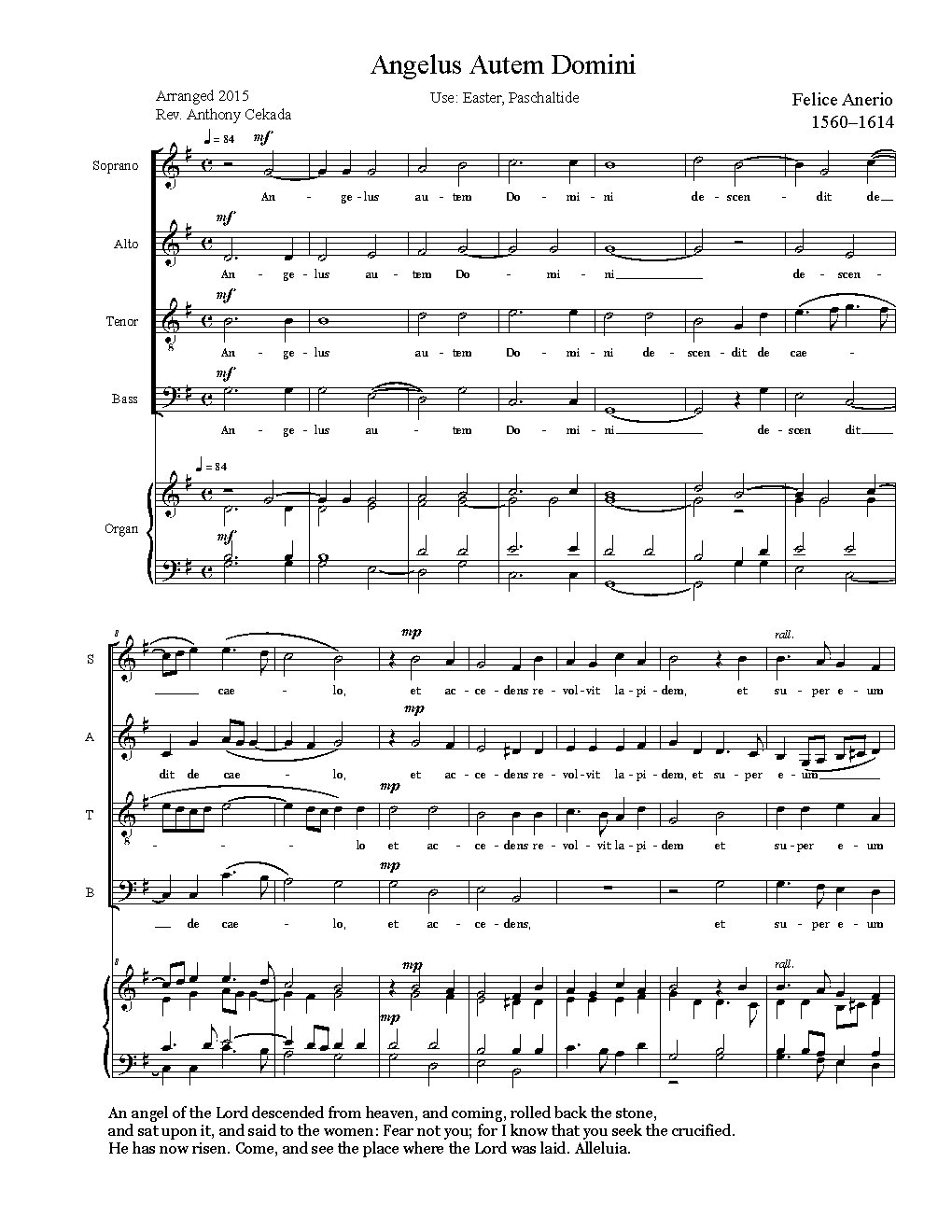 Angelus autem Domini - Choir Script PDF Thumbnail